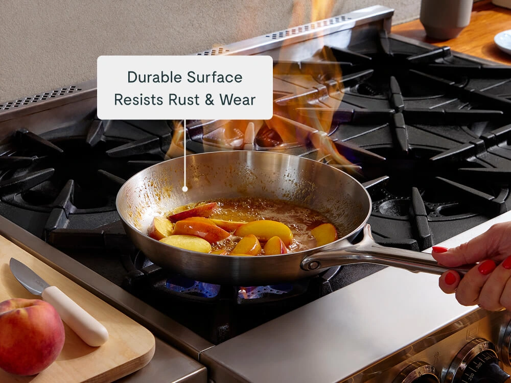 Caraway 4.5 Qt Stainless Steel Sauté Pan — 5-Ply Clad, Oven Safe to 550°F