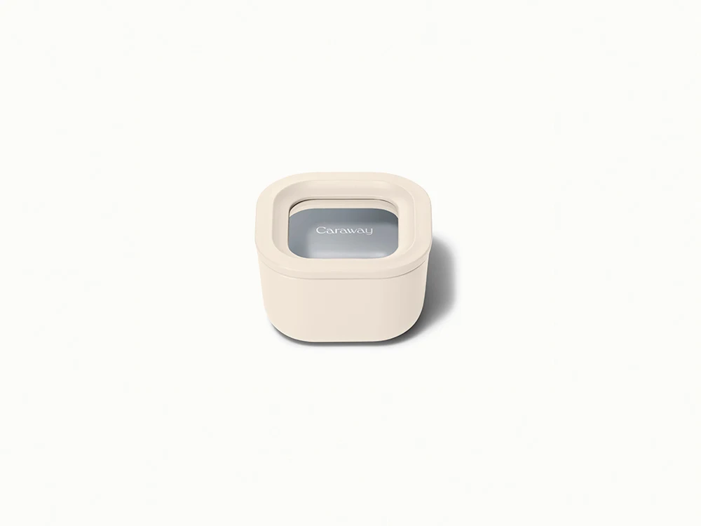 Caraway Ceramic-Coated Glass Food Storage Container — 10 Cup, Air Release Technology
