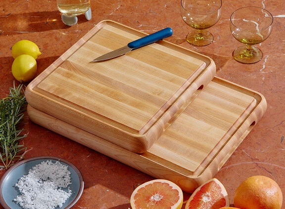 Caraway 12" Prep & Serve Butcher Block — Dual-Sided, Edge-Grain Wood, Made in USA