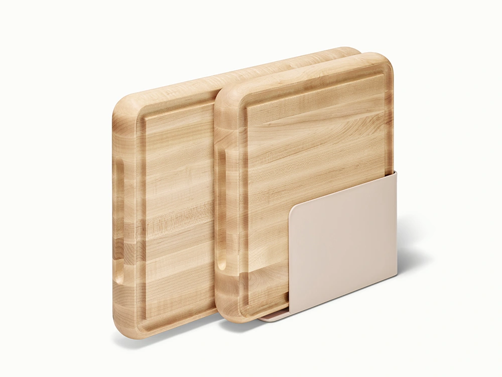 Caraway Prep & Serve Butcher Block Set – Dual-Sided Edge-Grain Wood Cutting Board