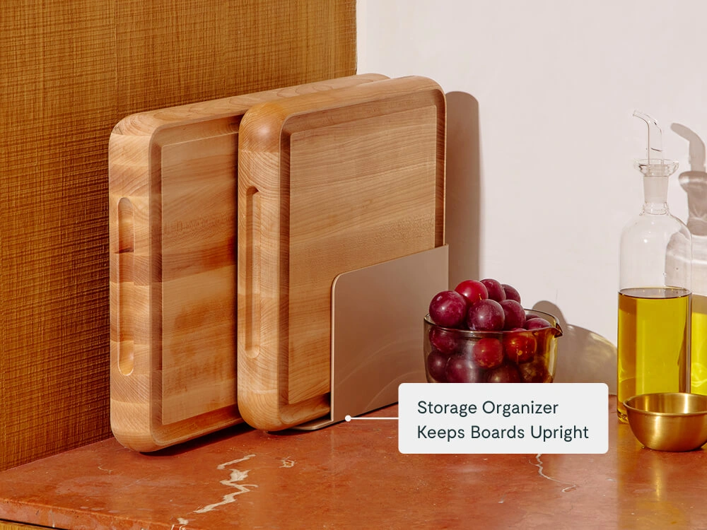 Caraway Prep & Serve Butcher Block Set – Dual-Sided Edge-Grain Wood Cutting Board
