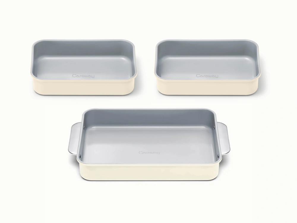 Caraway Rectangle Pan Trio — 13x9" Pan & Two 9x6.5" Pans
