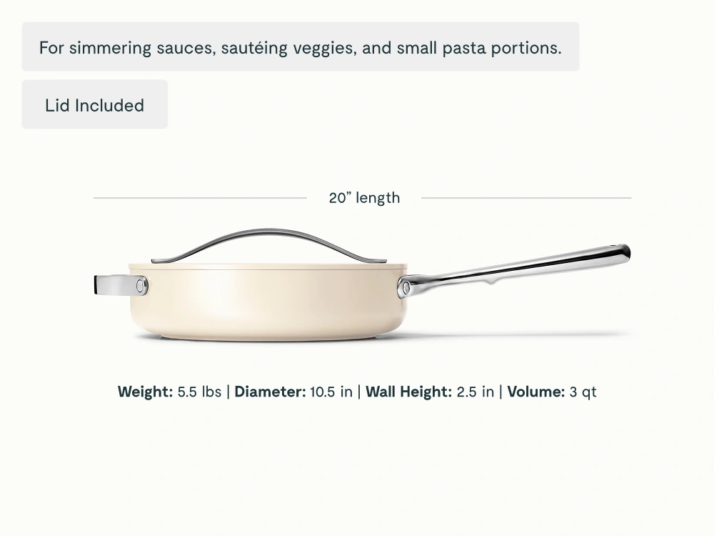 Caraway Sauté Pan Duo — 3 qt & 4.5 qt Non-Stick Ceramic Sauté Pans