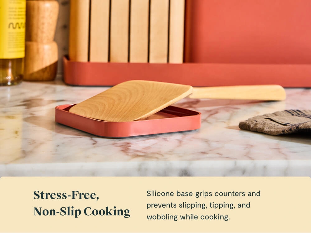 Caraway Spoon Rest Set of 2 — Non-Toxic Ceramic Coated, Non-Slip Silicone Base