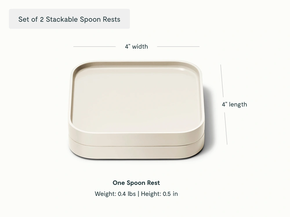 Caraway Spoon Rest Set of 2 — Non-Toxic Ceramic Coated, Non-Slip Silicone Base