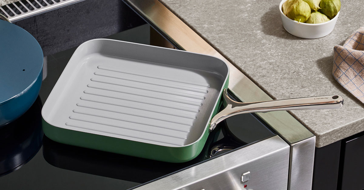 Caraway Square Pan Duo – Grill & Griddle Set